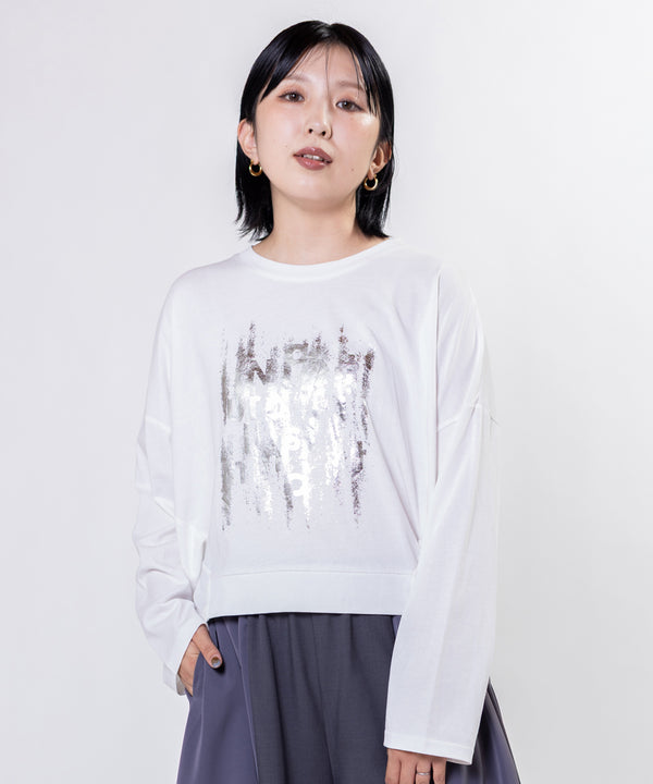 サイドタックコクーンプリントTシャツ