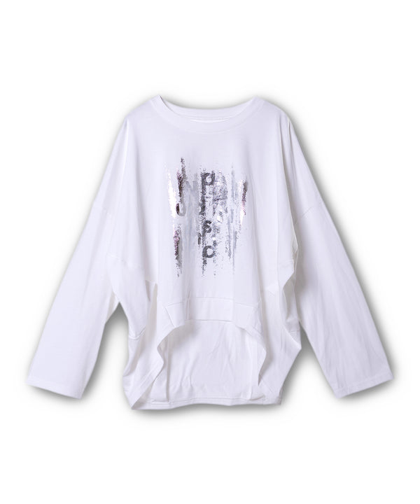 サイドタックコクーンプリントTシャツ