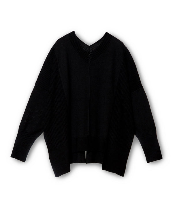 Colorblock V-neck Knit Pullover