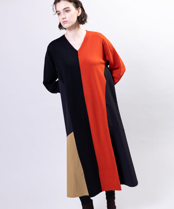 Switching Knit Dress