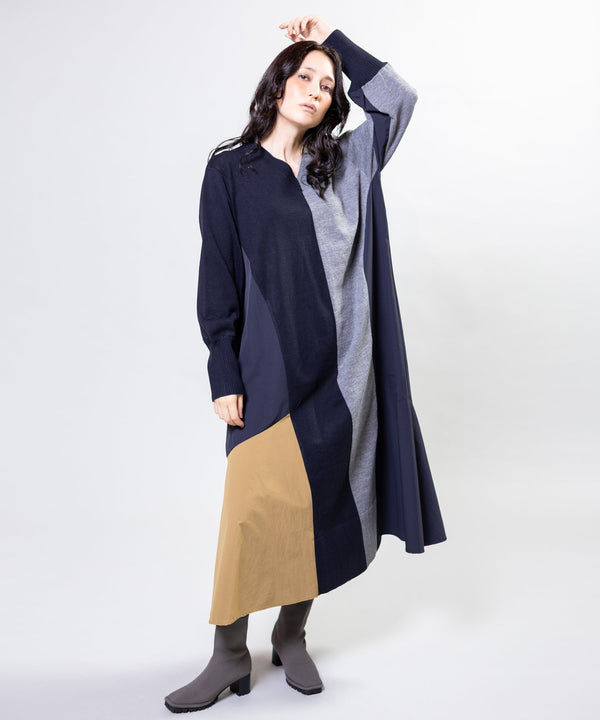 Switching Knit Dress
