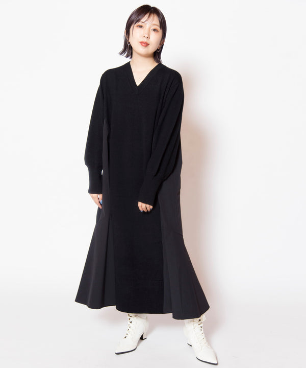 Switching Knit Dress