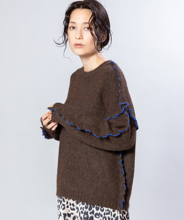 Frilled Knitted Pullover