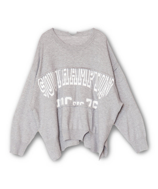 Color-block logo knit pullover