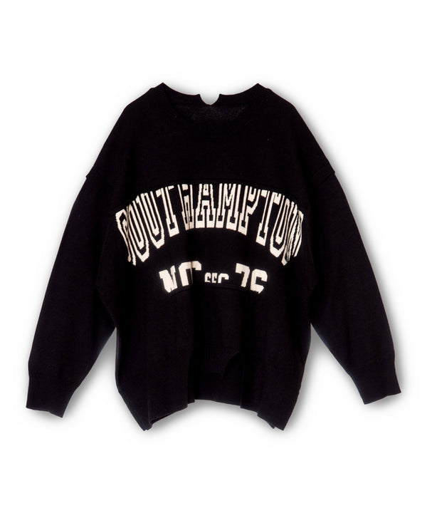 Color-block logo knit pullover