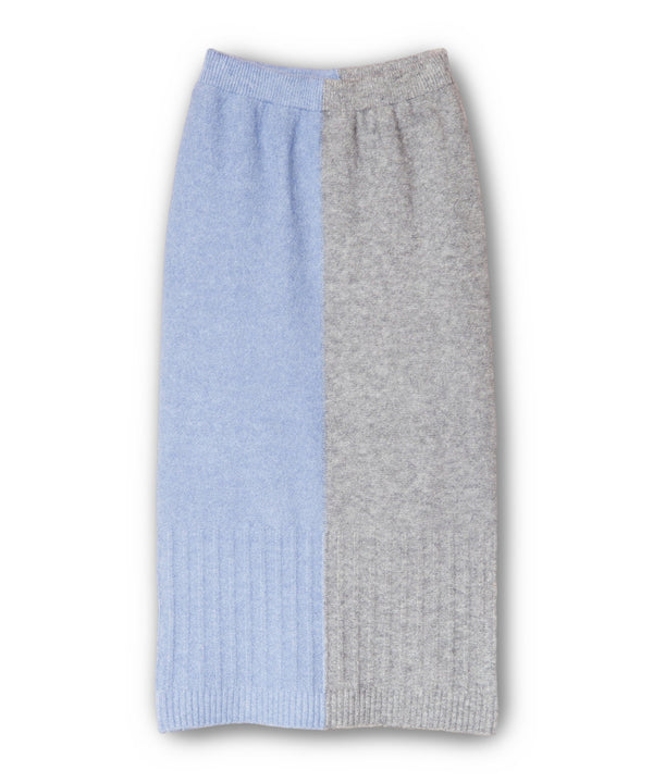 Two-tone knit skirt