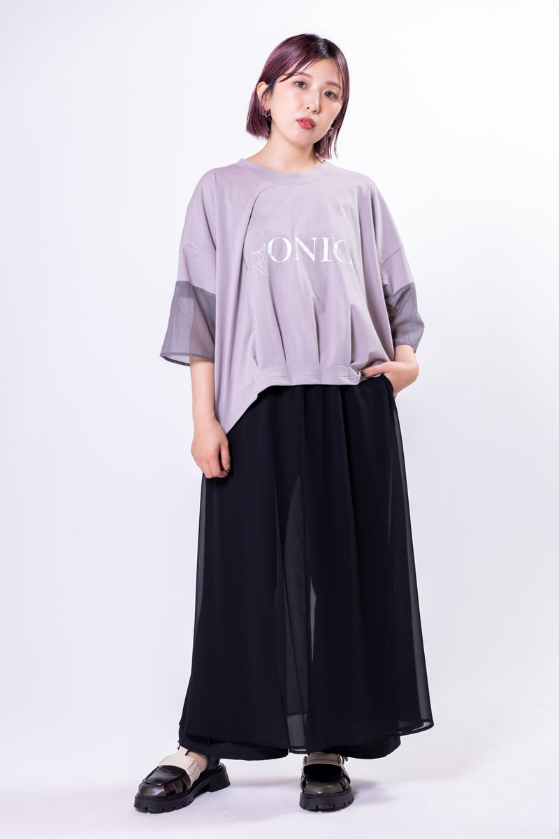 シフォンレイヤードパンツ