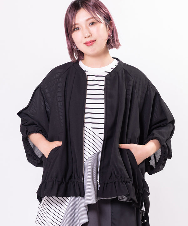 Tuck Sleeve Zip Blouson