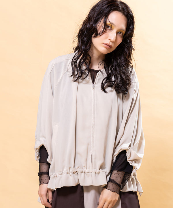Tuck Sleeve Zip Blouson