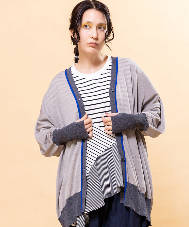 osmosisチェックジャガードニットコート ロングコート　カーディガン　美品 KNIT – OSMOSIS・NO ID.