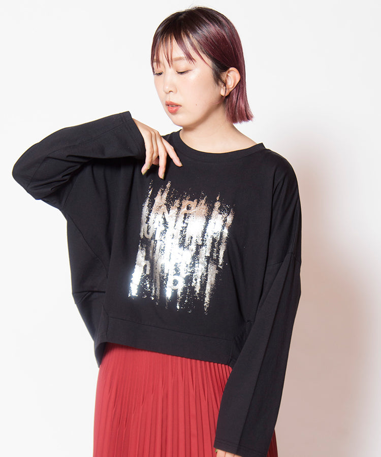 サイドタックコクーンプリントTシャツ