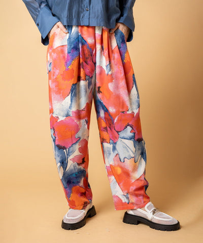 プリントタックパンツ