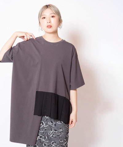 アシンメトリー切替Tシャツ
