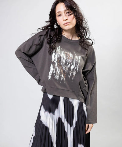 サイドタックコクーンプリントTシャツ