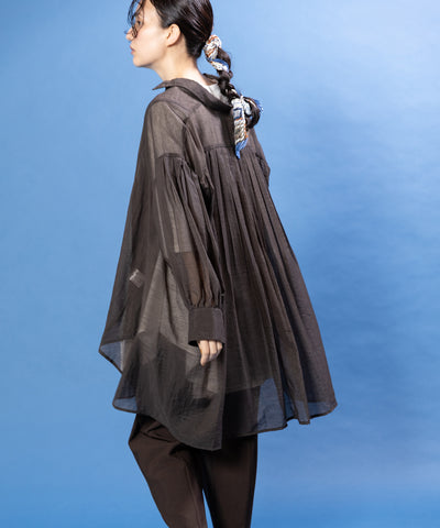 バックタックロングシアーブラウス