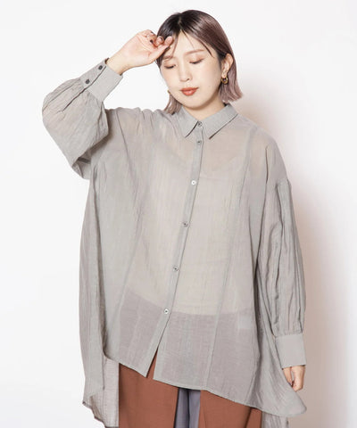 バックタックロングシアーブラウス